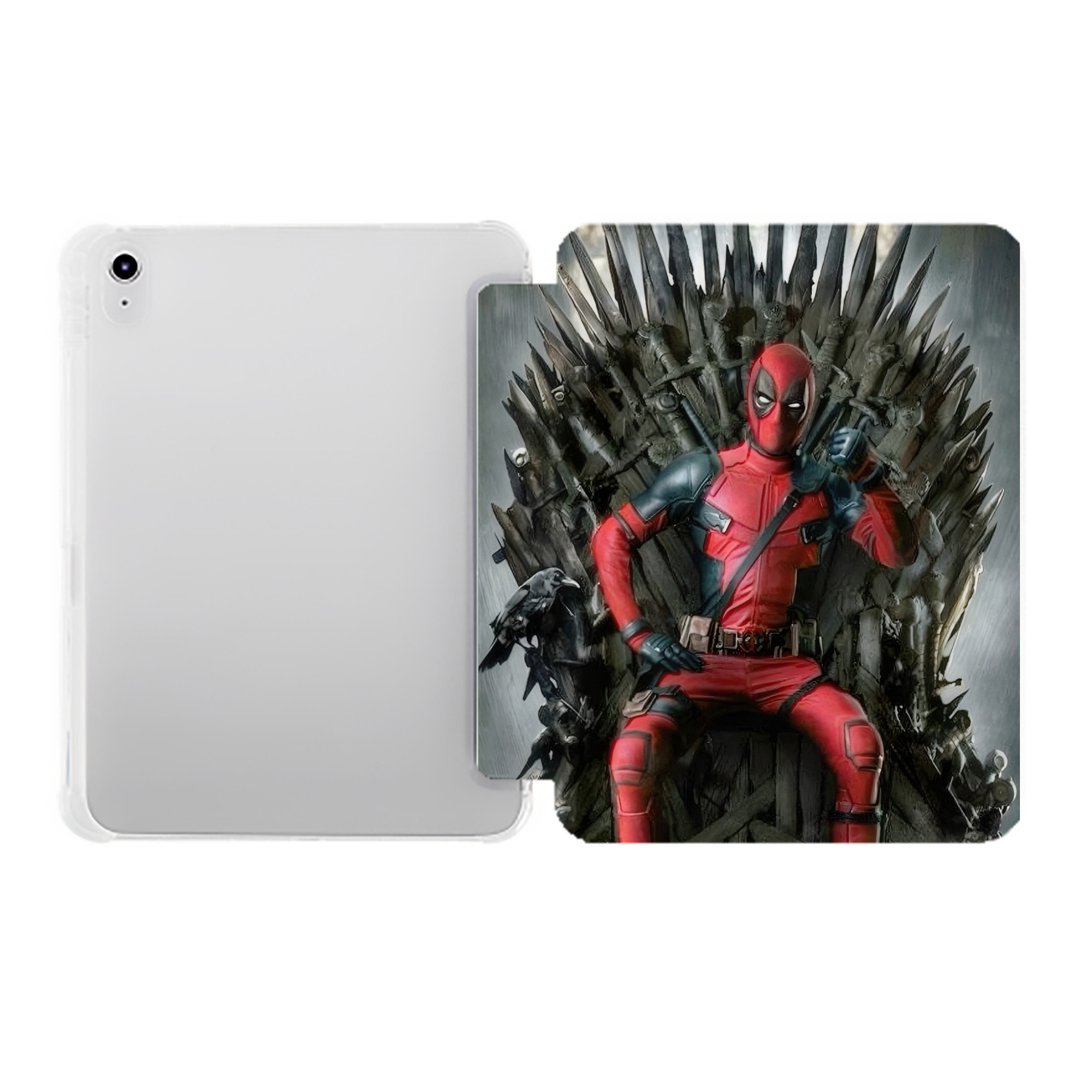 （画像用） Deadpool デッドプール IPad ケース ペン収納付き 三つ折りスタンド PUレザー×シリコン 対応機種9.5/10.5/10.9インチ